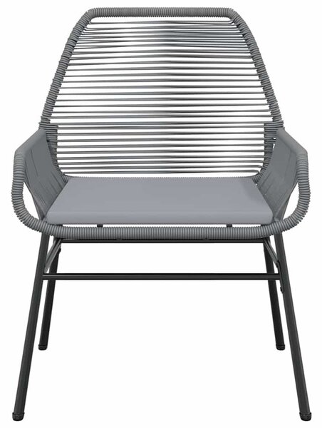 7 részes szürke polyrattan üveg kerti étkezőgarnitúra párnával