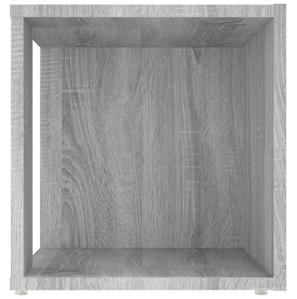 Szürke sonoma színű szerelt fa kisasztal 33x33x34,5 cm