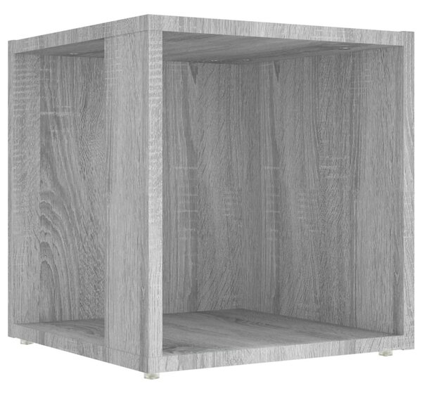 Szürke sonoma színű szerelt fa kisasztal 33x33x34,5 cm