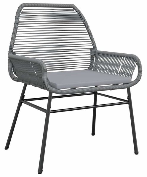 5 részes szürke polyrattan üveg kerti étkezőgarnitúra párnával