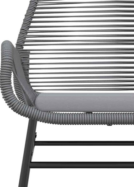 7 részes szürke polyrattan üveg kerti étkezőgarnitúra párnával