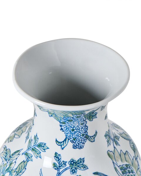 Virágtartó váza LLANES Porcelán 36 cm Fehér/kék
