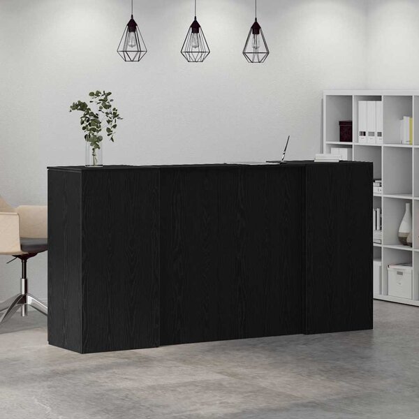Recepciós pult fekete tölgyszínű 200x50x103,5 cm szerelt fa