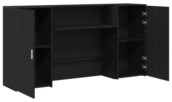 Recepciós pult fekete tölgyszínű 200x50x103,5 cm szerelt fa