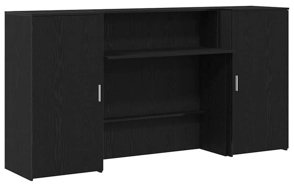 Recepciós pult fekete tölgyszínű 200x50x103,5 cm szerelt fa