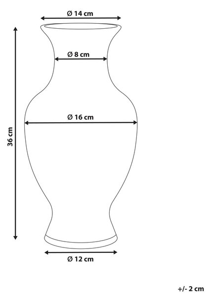 Virágtartó váza LLANES Porcelán 36 cm Fehér/kék