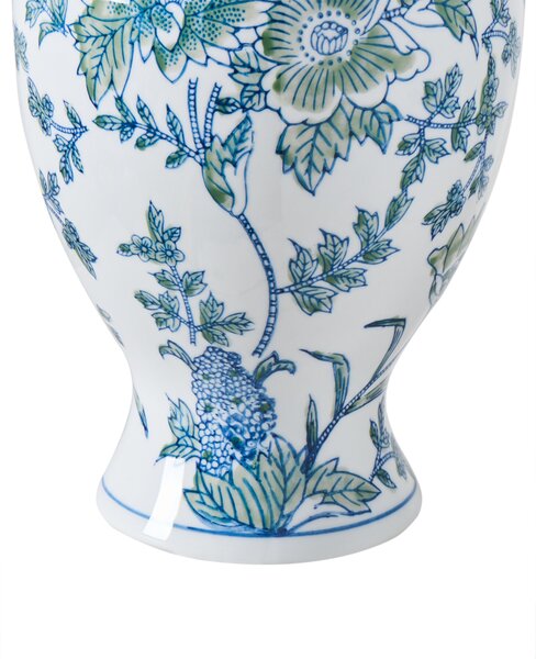 Virágtartó váza LLANES Porcelán 36 cm Fehér/kék