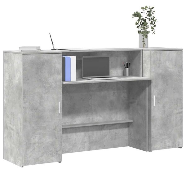 Recepciós pult betonszürke 180x50x103,5 cm szerelt fa