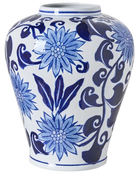 Virágtartó váza GIRONA Porcelán 35 cm Fehér/kék
