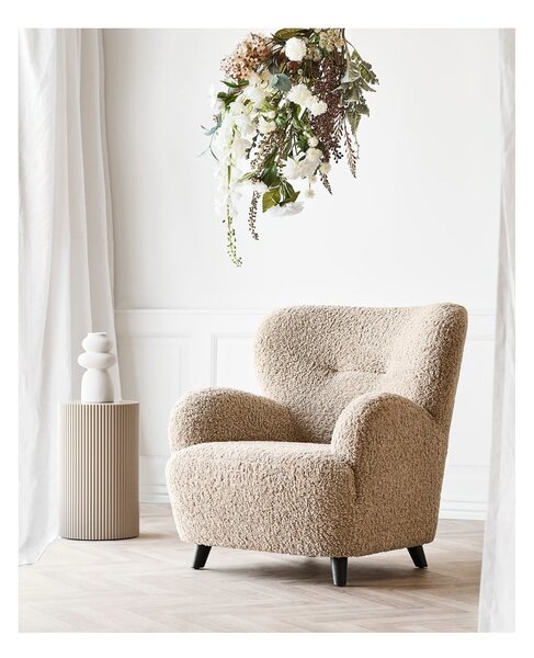 Világosbarna buklé fotel Lunaro – House Nordic