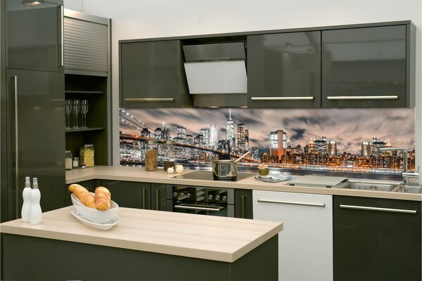 Konyhai fotótapéta - manhattan éjszaka 260 x 60 cm