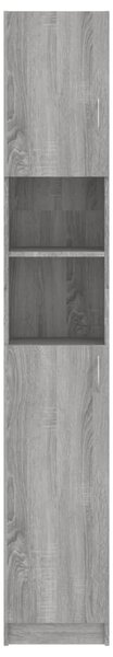 Szürke sonoma szerelt fa fürdőszobaszekrény 32 x 25,5 x 190 cm