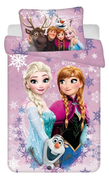 Pamut gyerek ágyneműhuzat babaágyhoz 100x135 cm Frozen "Purple" – Jerry Fabrics