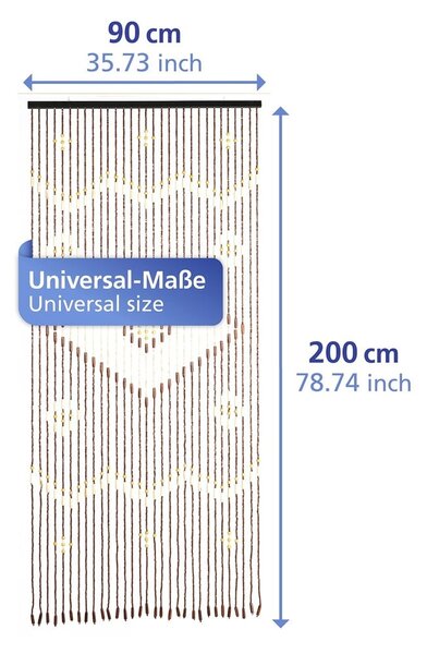 Natúr színű bambusz függöny ajtóra 90x200 cm Rhombus – Maximex