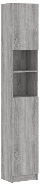 Szürke sonoma szerelt fa fürdőszobaszekrény 32 x 25,5 x 190 cm