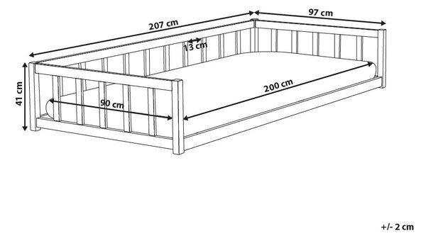 Gyerekágy Fenyő AURIBEAU 90 x 200 cm Világosbarna
