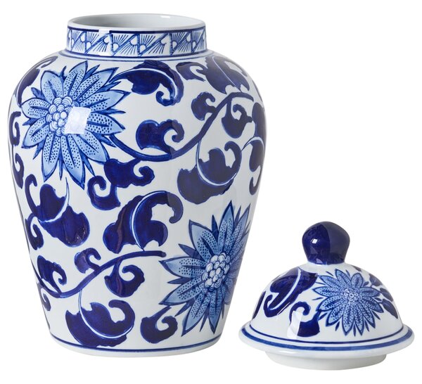 Fedeles váza CUENCA Porcelán 36 cm Fehér/kék