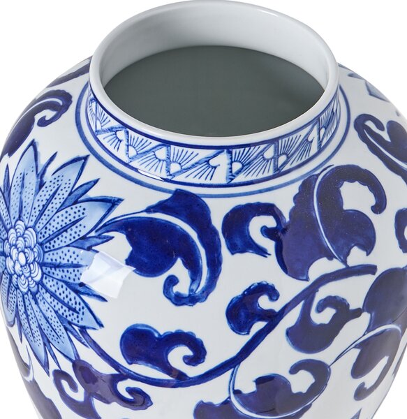 Fedeles váza CUENCA Porcelán 36 cm Fehér/kék