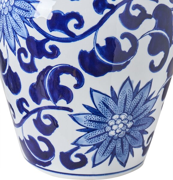 Fedeles váza CUENCA Porcelán 36 cm Fehér/kék