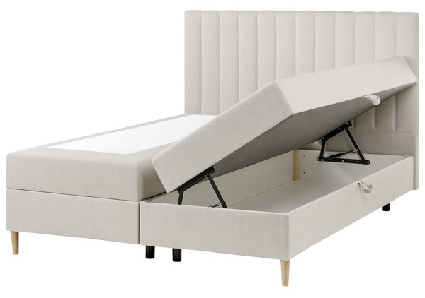 Boxspring ágy tárolóval OFFICER Törtfehér 160 x 200 cm