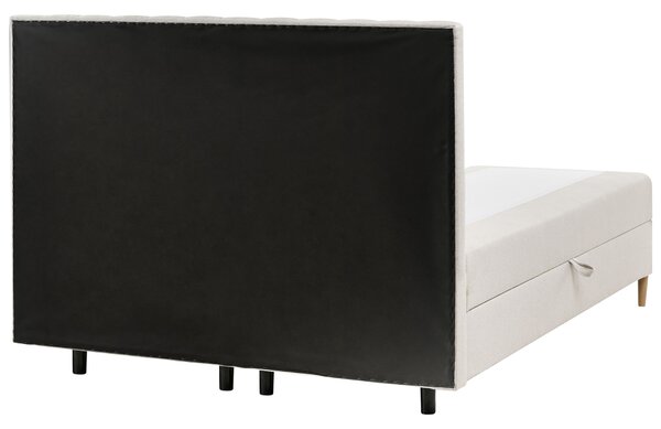 Boxspring ágy tárolóval OFFICER Törtfehér 160 x 200 cm