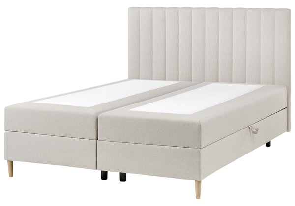 Boxspring ágy tárolóval OFFICER Törtfehér 160 x 200 cm