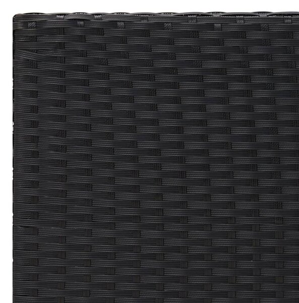 Fekete polyrattan kisasztal 55 x 45 x 49 cm