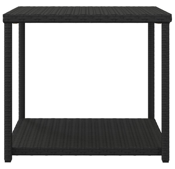 Fekete polyrattan kisasztal 55 x 45 x 49 cm