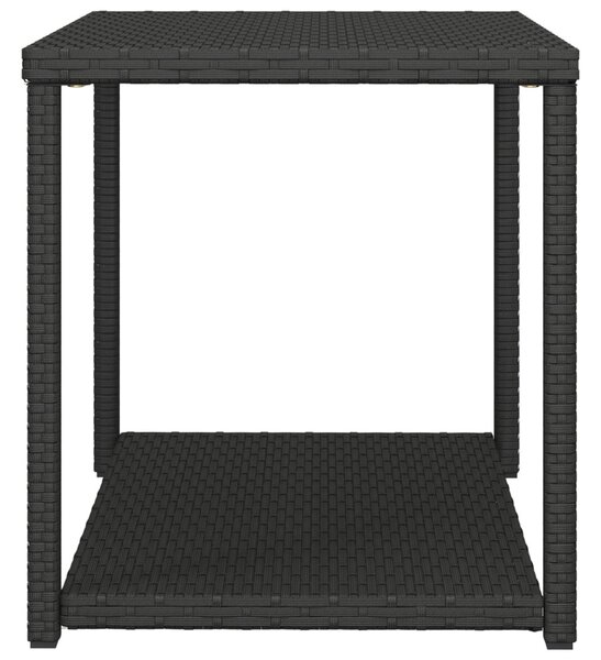 Fekete polyrattan kisasztal 55 x 45 x 49 cm
