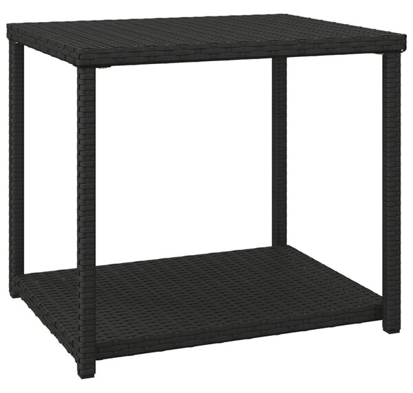Fekete polyrattan kisasztal 55 x 45 x 49 cm