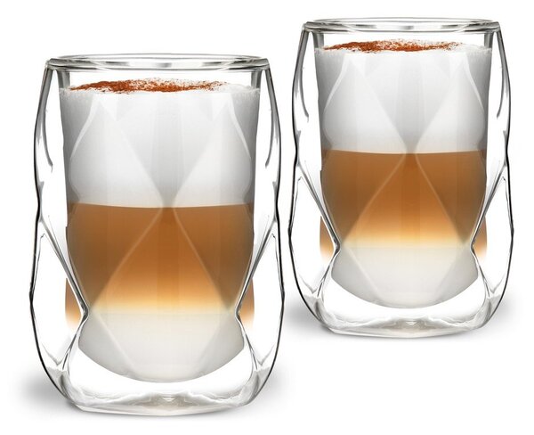 Geo 2 db-os duplafalú lattés pohár készlet, 250 ml - Vialli Design