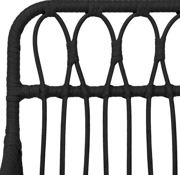 VidaXL 2 db fekete PE rattan karfás kerti szék 56 x 64 x 80 cm