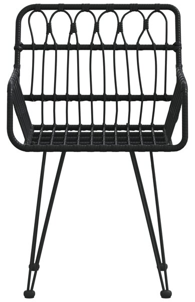 VidaXL 2 db fekete PE rattan karfás kerti szék 56 x 64 x 80 cm