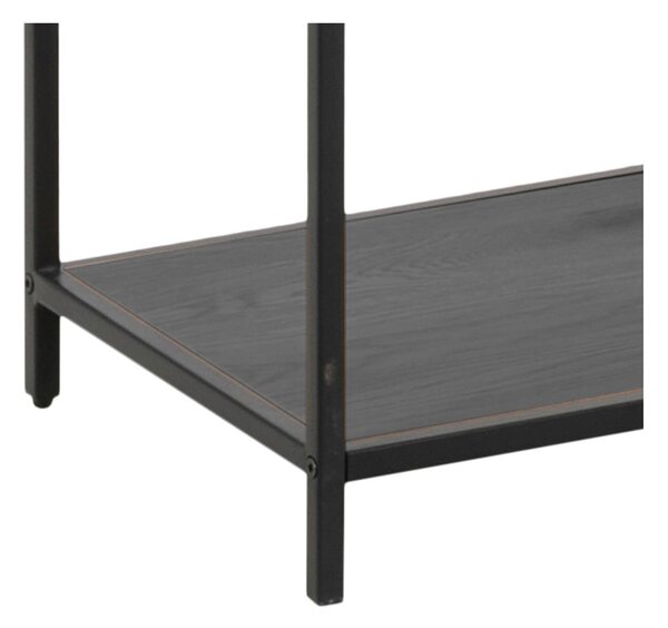 Fekete könyvespolc kőrisfa dekorral 114x185 cm Seaford – Actona