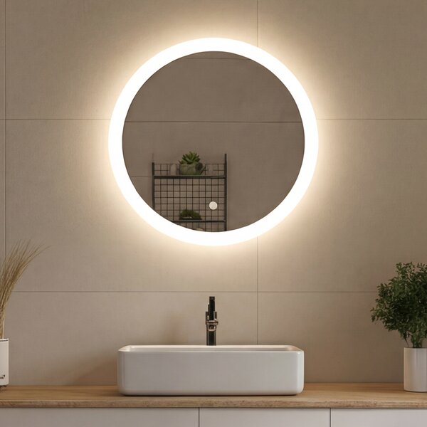 Kerek LED világítással ellátott fürdőszobai tükör 60 cm - Dual color, Érintőkapcsoló