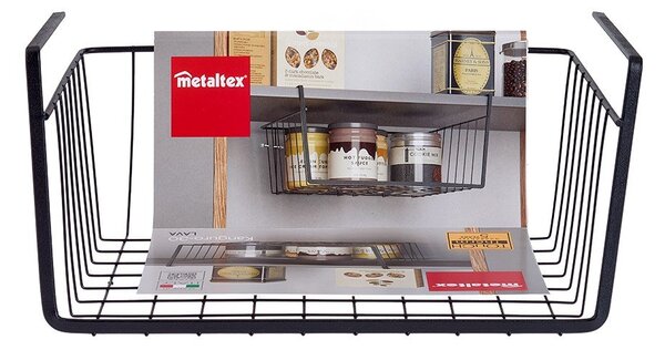 Fekete konyhai függőkosár, hosszúság 30 cm - Metaltex
