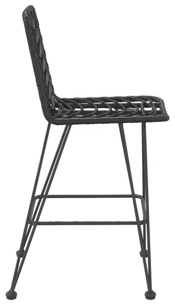 2 db bárszék fekete polietilén rattan és acél 45x56x103,5 cm