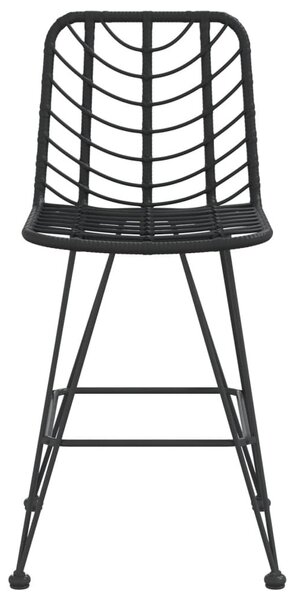 2 db bárszék fekete polietilén rattan és acél 45x56x103,5 cm