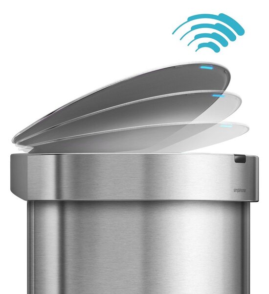 Rozsdamentes acél érintésmentes szemetes 45 l - simplehuman