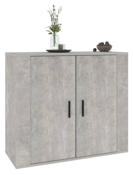 Betonszürke szerelt fa tálalószekrény 80x33x70 cm