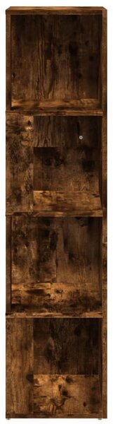Füstös tölgy színű szerelt fa sarokszekrény 33 x 33 x 132 cm