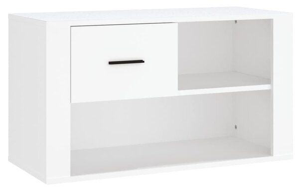 Fehér szerelt fa cipősszekrény 80x35x45 cm