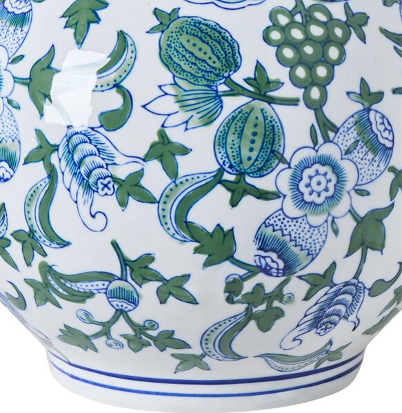 Virágtartó váza MOSTOLES Porcelán 45 cm Fehér/kék