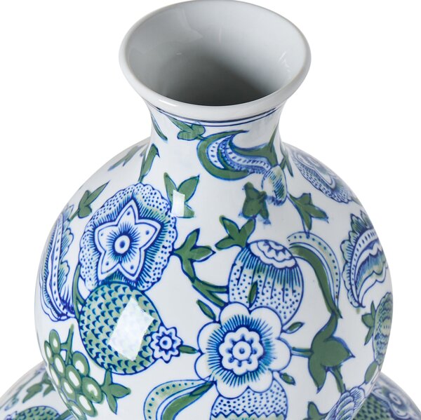 Virágtartó váza MOSTOLES Porcelán 45 cm Fehér/kék