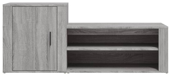 Szürke sonoma színű szerelt fa cipősszekrény 130 x 35 x 54 cm