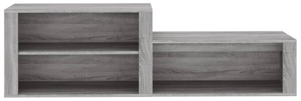 Szürke sonoma színű szerelt fa cipősszekrény 150x35x45 cm