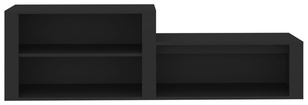 Fekete szerelt fa cipőszekrény 150 x 35 x 45 cm