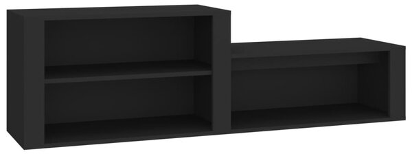 Fekete szerelt fa cipőszekrény 150 x 35 x 45 cm