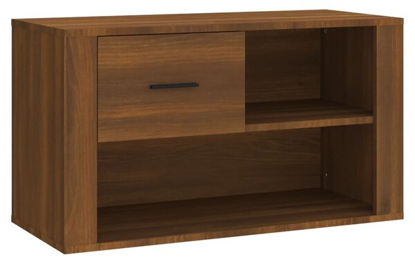 Barna tölgy színű szerelt fa cipősszekrény 80x35x45 cm