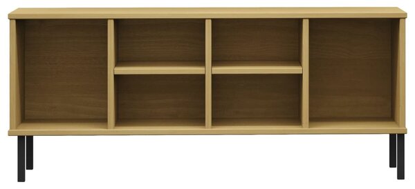 OSLO barna tömör fa cipőszekrény fém lábakkal 106 x 35 x 45 cm